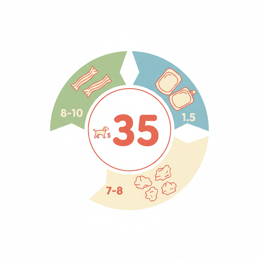강아지 간식 1일 한도 환산 예시