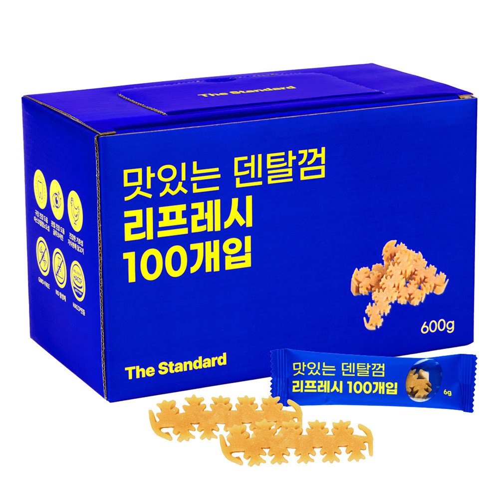 더스탠다드 맛있는 덴탈껌 구강&관절 리프레시 100p 가수분해 저알러지 - 25,900원
