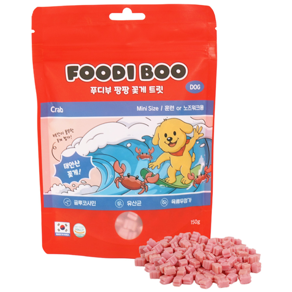 푸디부 강아지 간식 저칼로리 저알러지 노즈워크 트릿 120g (꽃게) - 8,900원