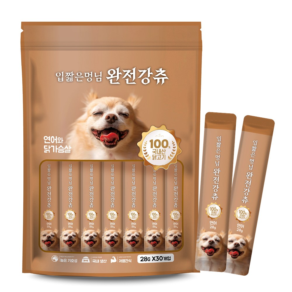 입짧은 멍님 완전강츄 짜먹는 강아지 간식 연어 28g x 60개 - 16,700원