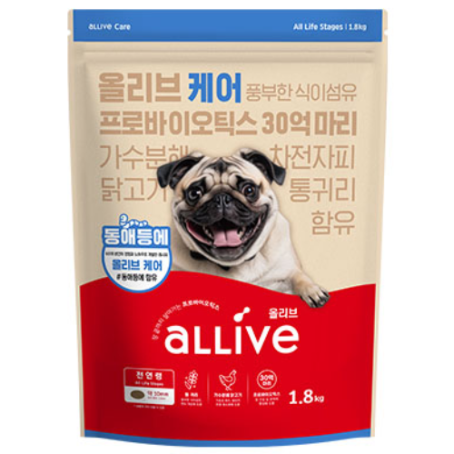 대주펫푸드 강아지 올리브 기능성 사료 장건강 유산균 1.8kg - 12,670원