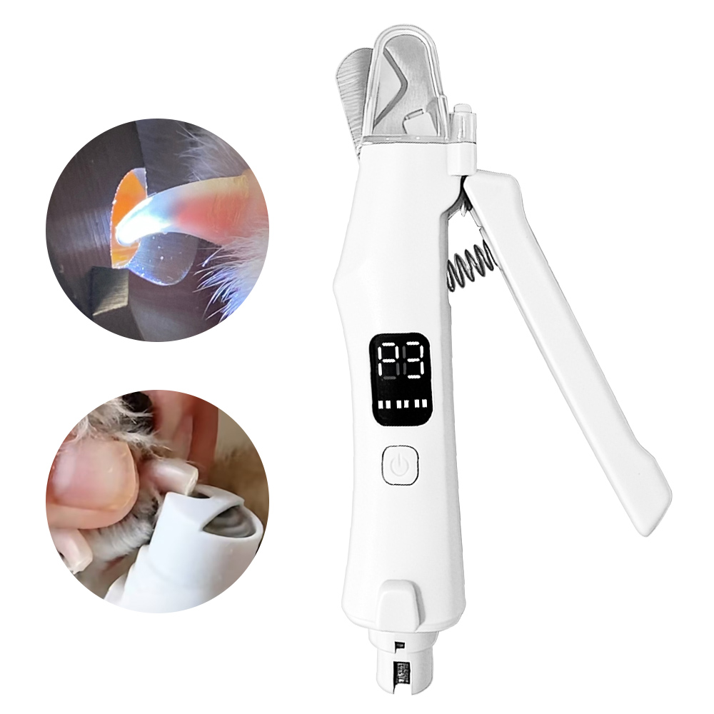 Gaayou 2in1 LED 반려동물 발톱깎이 전동 발톱 정리기 강아지 고양이 손톱깎이, 1개, 화이트 - 19,900원