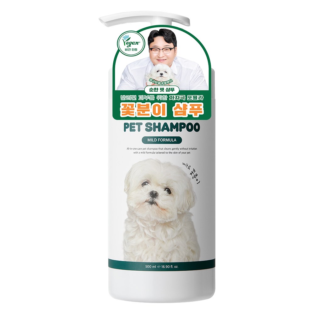 닥터방기원 꽃분이 강아지 반려견 저자극 올인원 피부 보습 목욕 샴푸, 1개, 500ml - 25,900원