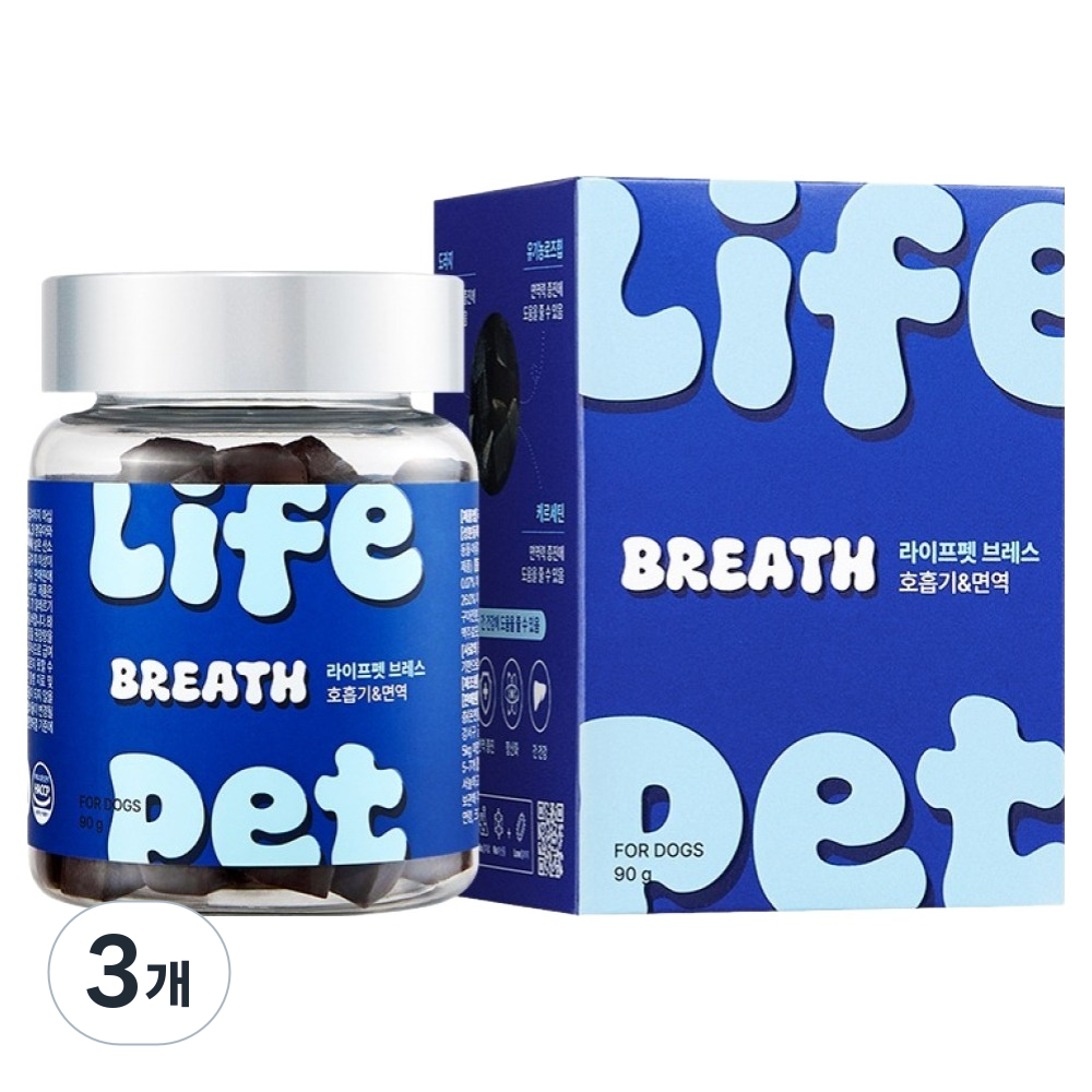 라이프펫 강아지 영양제, 90g, 호흡기/기관지, 3개 - 64,500원