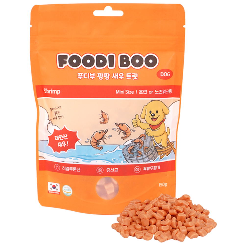 푸디부 강아지 간식 저칼로리 저알러지 노즈워크 트릿 120g (새우) - 8,900원