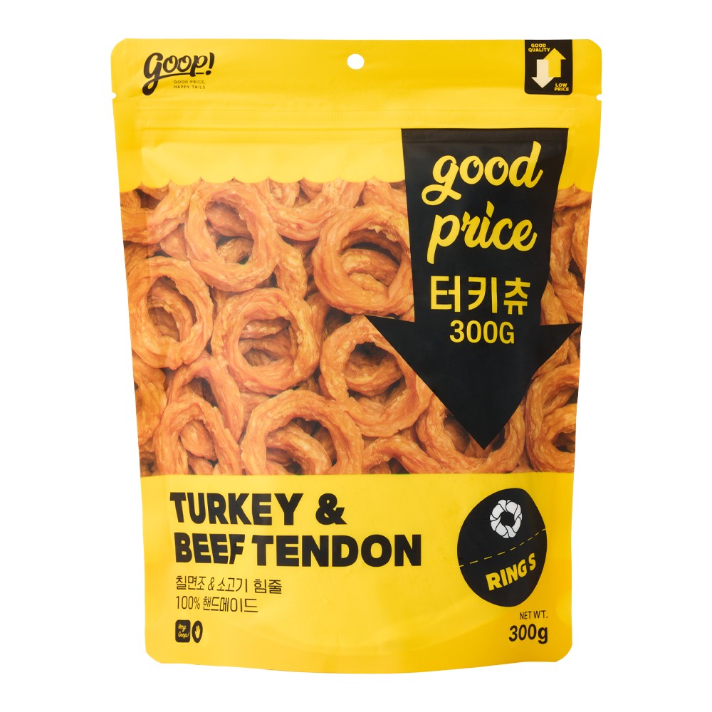 구프 터키츄 강아지간식 육포, 1개, 300g, 링 S - 10,900원
